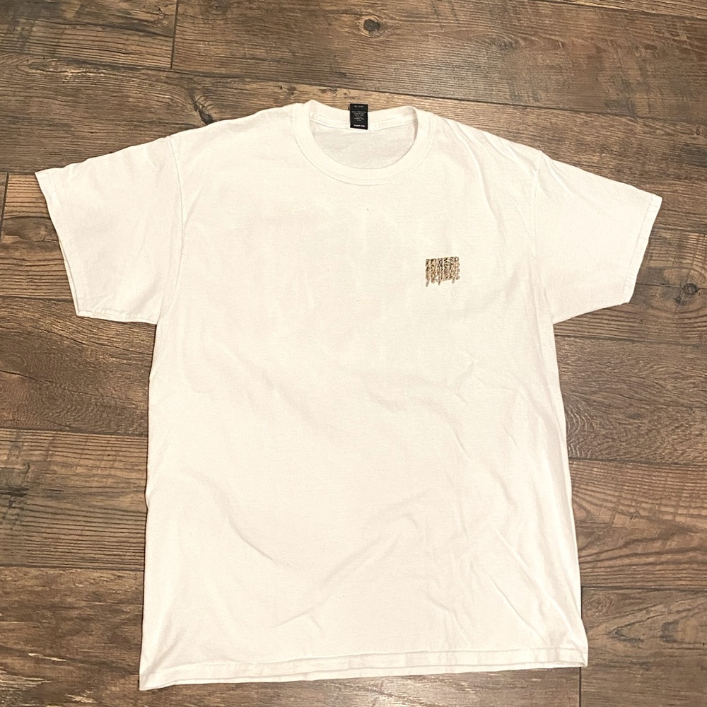 10.Deep White Camo Logo T-Shirt, Mens Size L